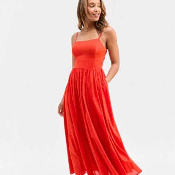 On 34th red spaghetti strap maxi dress. Side zipper. Size 8 - Picture 1 of 1